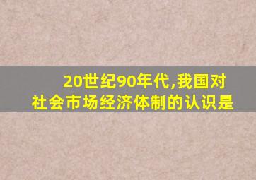 20世纪90年代,我国对社会市场经济体制的认识是