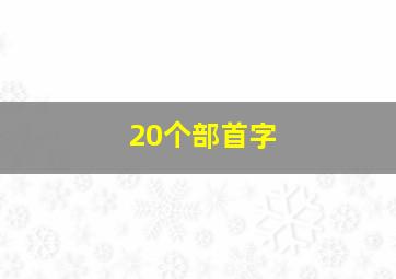 20个部首字