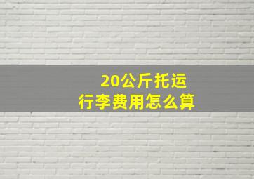 20公斤托运行李费用怎么算