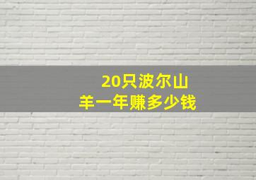 20只波尔山羊一年赚多少钱