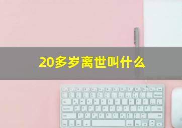 20多岁离世叫什么