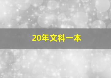 20年文科一本