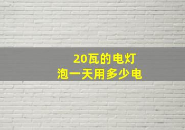 20瓦的电灯泡一天用多少电