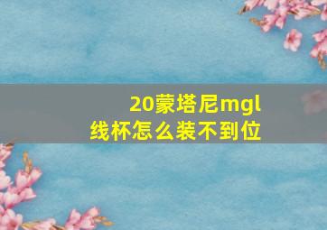 20蒙塔尼mgl线杯怎么装不到位