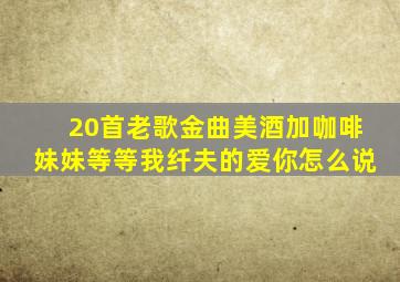 20首老歌金曲美酒加咖啡妹妹等等我纤夫的爱你怎么说