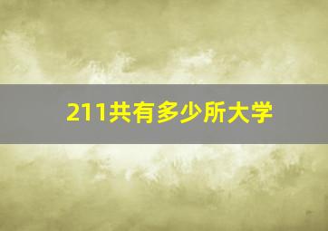 211共有多少所大学