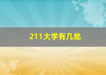 211大学有几批