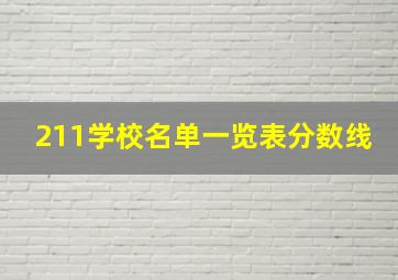 211学校名单一览表分数线