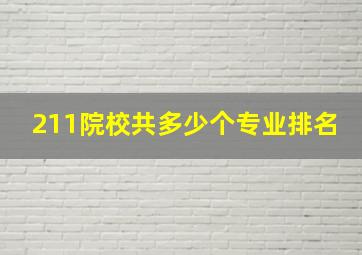 211院校共多少个专业排名