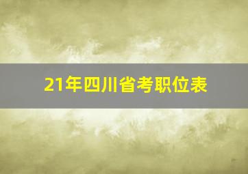 21年四川省考职位表