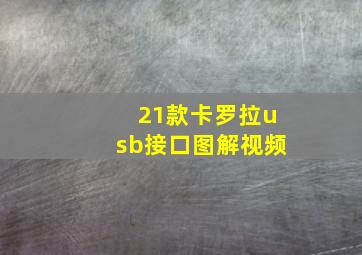 21款卡罗拉usb接口图解视频