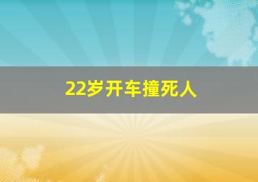 22岁开车撞死人