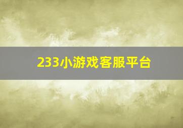 233小游戏客服平台