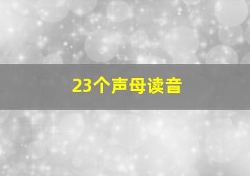 23个声母读音