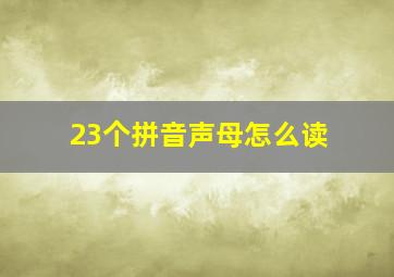 23个拼音声母怎么读