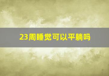 23周睡觉可以平躺吗