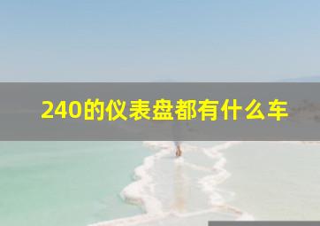 240的仪表盘都有什么车