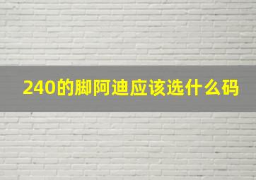 240的脚阿迪应该选什么码