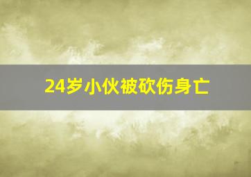 24岁小伙被砍伤身亡