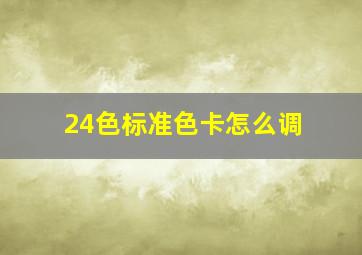 24色标准色卡怎么调