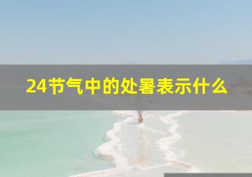 24节气中的处暑表示什么