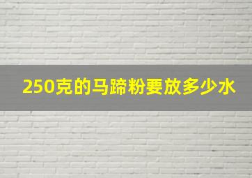 250克的马蹄粉要放多少水