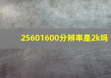 25601600分辨率是2k吗