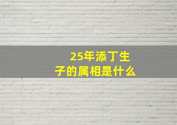 25年添丁生子的属相是什么