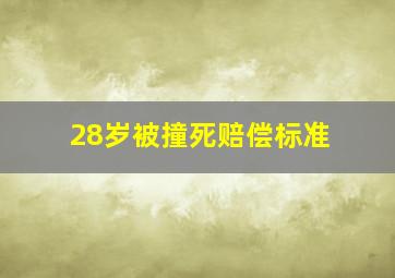 28岁被撞死赔偿标准