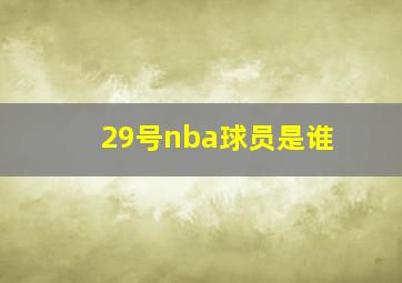 29号nba球员是谁