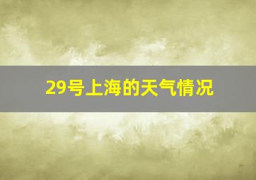 29号上海的天气情况