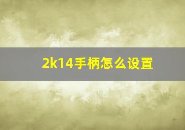 2k14手柄怎么设置