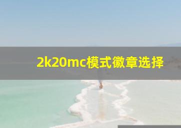 2k20mc模式徽章选择