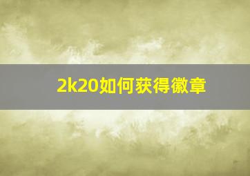 2k20如何获得徽章