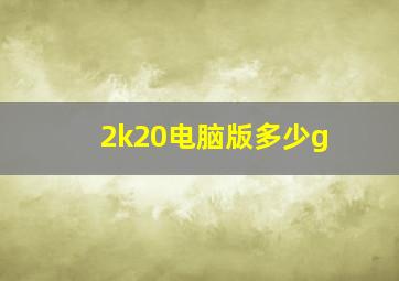 2k20电脑版多少g