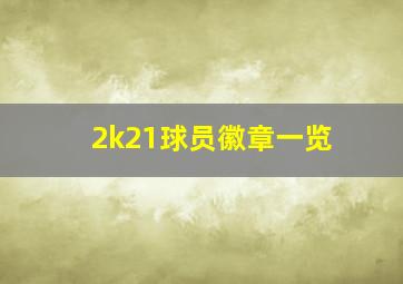 2k21球员徽章一览