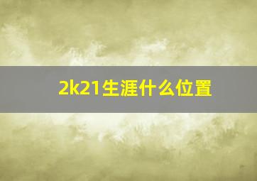 2k21生涯什么位置