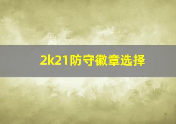 2k21防守徽章选择