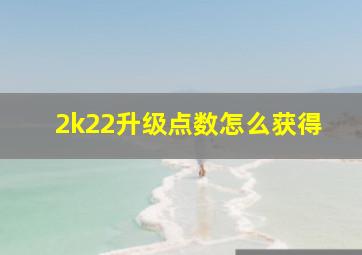 2k22升级点数怎么获得