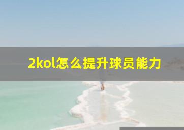 2kol怎么提升球员能力