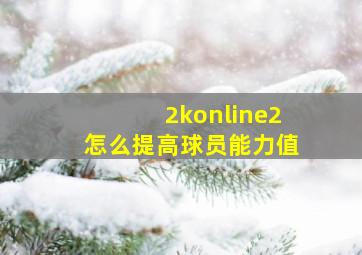 2konline2怎么提高球员能力值