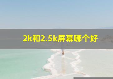 2k和2.5k屏幕哪个好