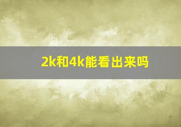 2k和4k能看出来吗