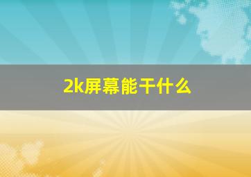 2k屏幕能干什么