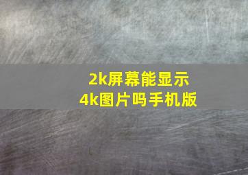 2k屏幕能显示4k图片吗手机版