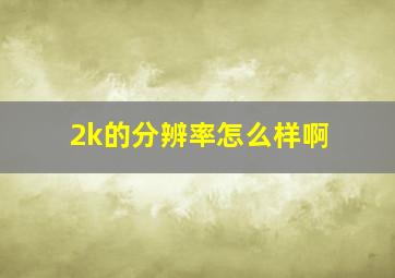 2k的分辨率怎么样啊