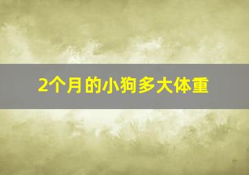 2个月的小狗多大体重