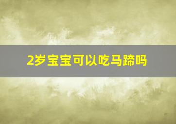 2岁宝宝可以吃马蹄吗