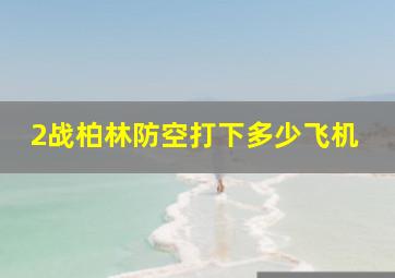 2战柏林防空打下多少飞机