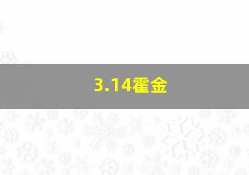 3.14霍金